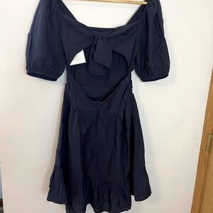 NWT Altar’d State Navy Tie Back Short Sleeve Swing Dress